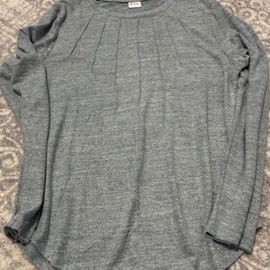 Blue pleaded Long Sleeve sweater